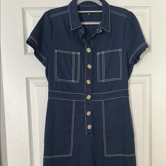 Madewell Contrast Stitching Retro Jumpsuit - Picture 6 of 9